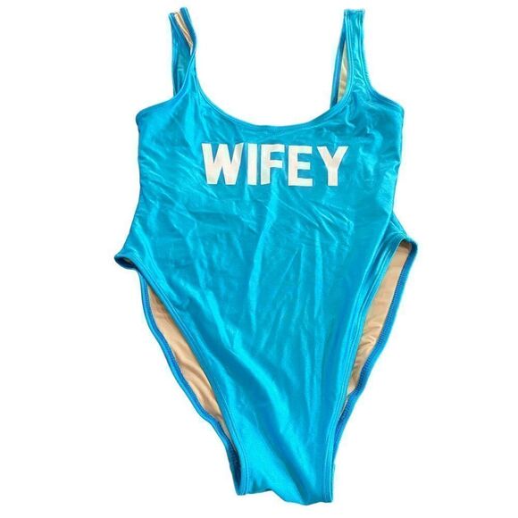 Ravesuits Wifey Blue M/L Swimsuit High Hip - Picture 1 of 6